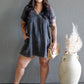 ARIANE DOUBLE GAUZE SHIRT DRESS (ASH BLACK)