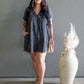 ARIANE DOUBLE GAUZE SHIRT DRESS (ASH BLACK)