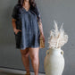ARIANE DOUBLE GAUZE SHIRT DRESS (ASH BLACK)