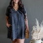 ARIANE DOUBLE GAUZE SHIRT DRESS (ASH BLACK)