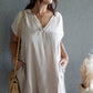 ARIANE DOUBLE GAUZE SHIRT DRESS (SAND BEIGE)