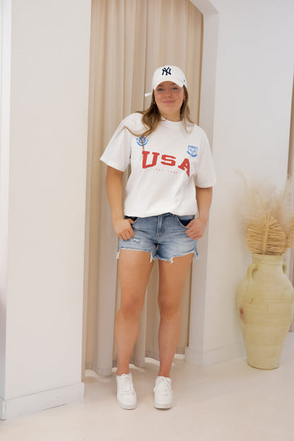 NEW USA GRAPHIC T-SHIRT (WHITE)