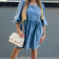 KORA DENIM BABYDOLL MINI DRESS