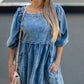 KORA DENIM BABYDOLL MINI DRESS