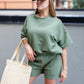 TALIN TWO PIECE SHORT SET (OLIVE GREEN) | BEST SELLER