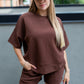 TALIN TWO PIECE SHORT SET (BROWN) | BEST SELLER