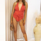 NEW ELLA WAIST TIE HALTER ONE PIECE SWIM WEAR (RED)
