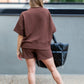 TALIN TWO PIECE SHORT SET (BROWN) | BEST SELLER