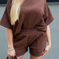 TALIN TWO PIECE SHORT SET (BROWN) | BEST SELLER