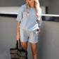 RILLA GREY QUILTED SHORT SET