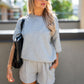 RILLA GREY QUILTED SHORT SET