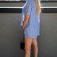 SIENA STRIPED SHORT SET (BLUE)