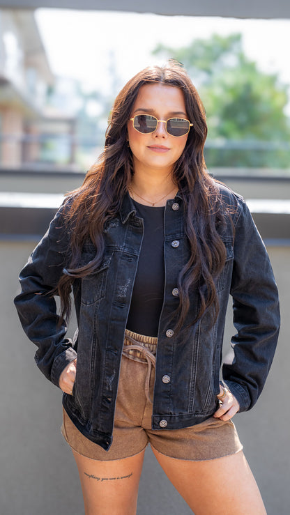 VINCENT CLASSIC FIT JEAN JACKET (BLACK)