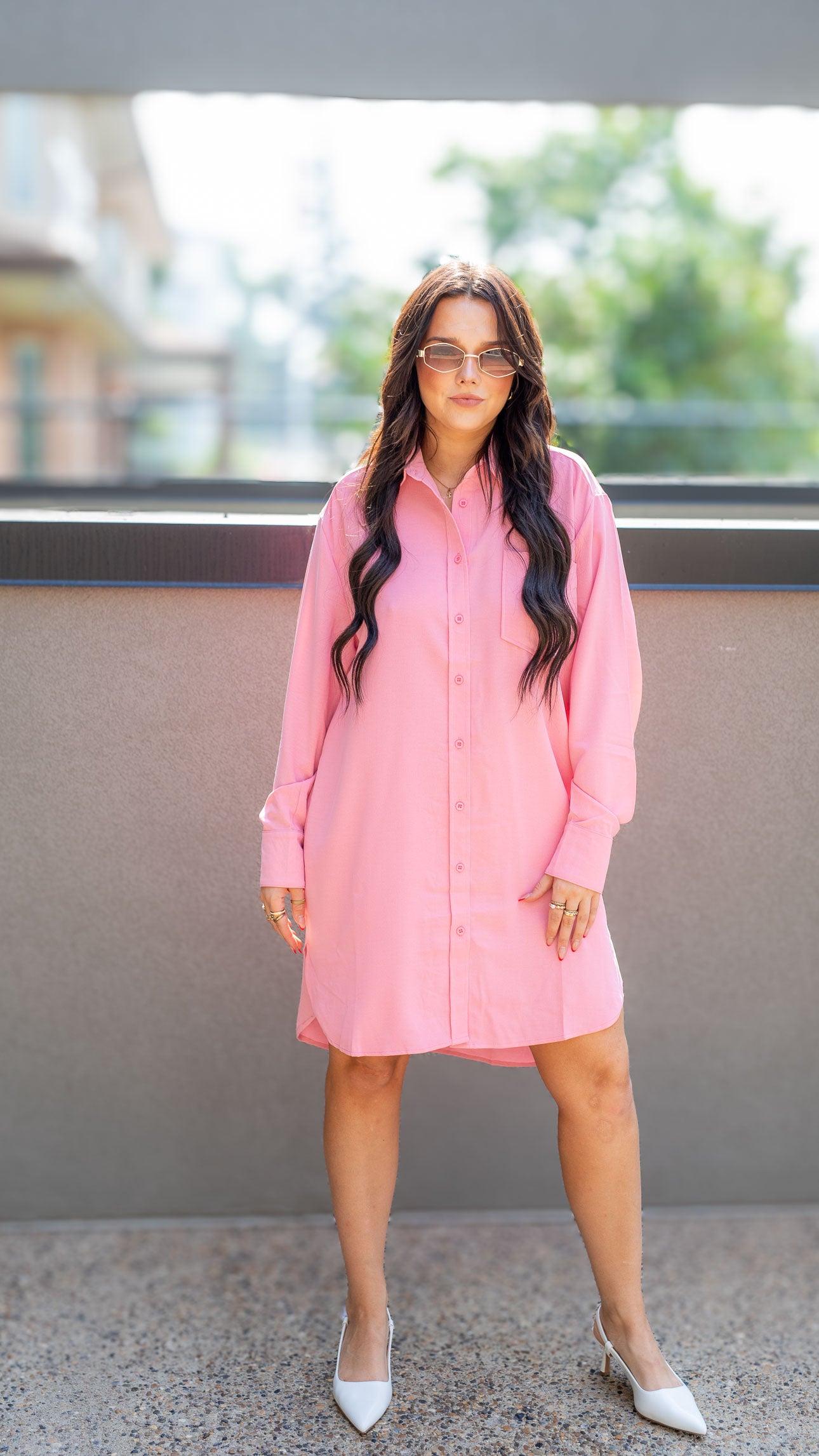 MUST HAVE SHIRT DRESS BLOUSE (PINK)