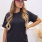 zenana knit charcoal t-shirt