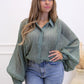 NEW DENVER BUTTON UP BLOUSE (SAGE)