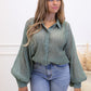 NEW DENVER BUTTON UP BLOUSE (SAGE)