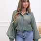 NEW DENVER BUTTON UP BLOUSE (SAGE)