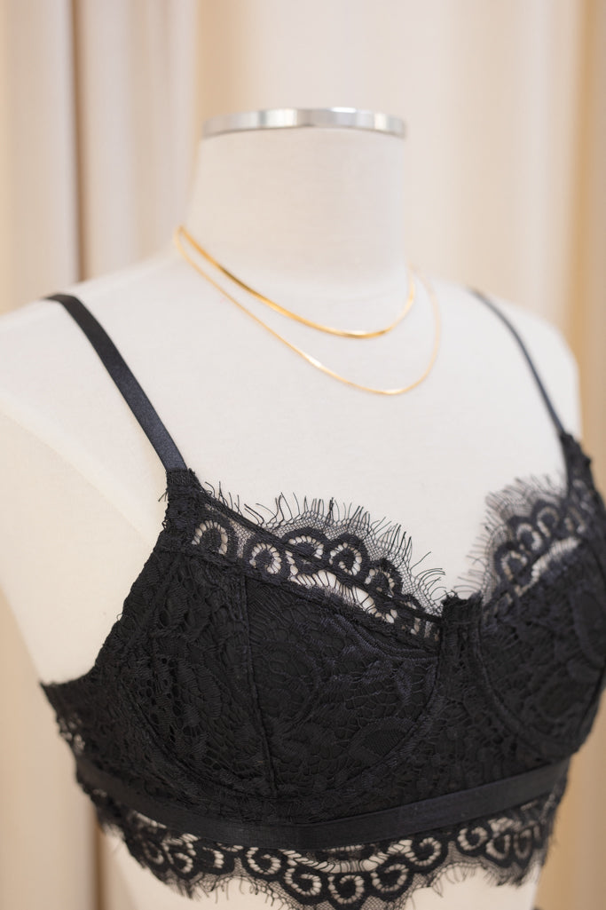 NEW CLARA LACE BRALETTE (BLACK)