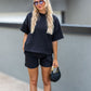 TALIN TWO PIECE SHORT SET (BLACK)