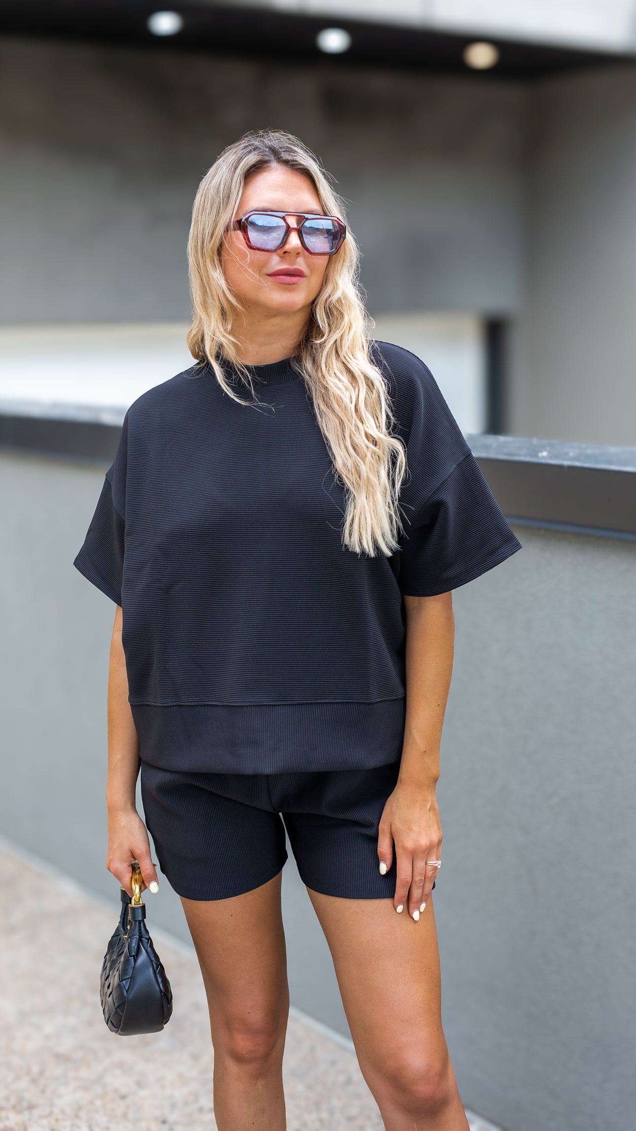 TALIN TWO PIECE SHORT SET (BLACK)