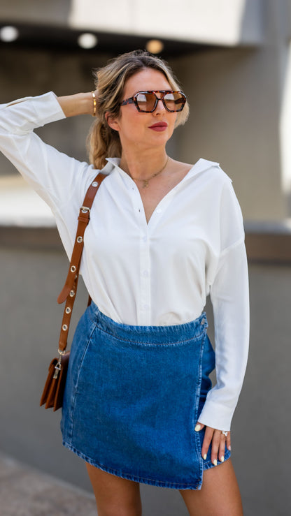 THEA WRAP SKORT DENIM | ONLY