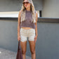 WILLOW DISTRESSED JEAN SHORTS (ASH MOCHA)