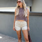 WILLOW DISTRESSED JEAN SHORTS (ASH MOCHA)