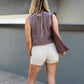 WILLOW DISTRESSED JEAN SHORTS (ASH MOCHA)
