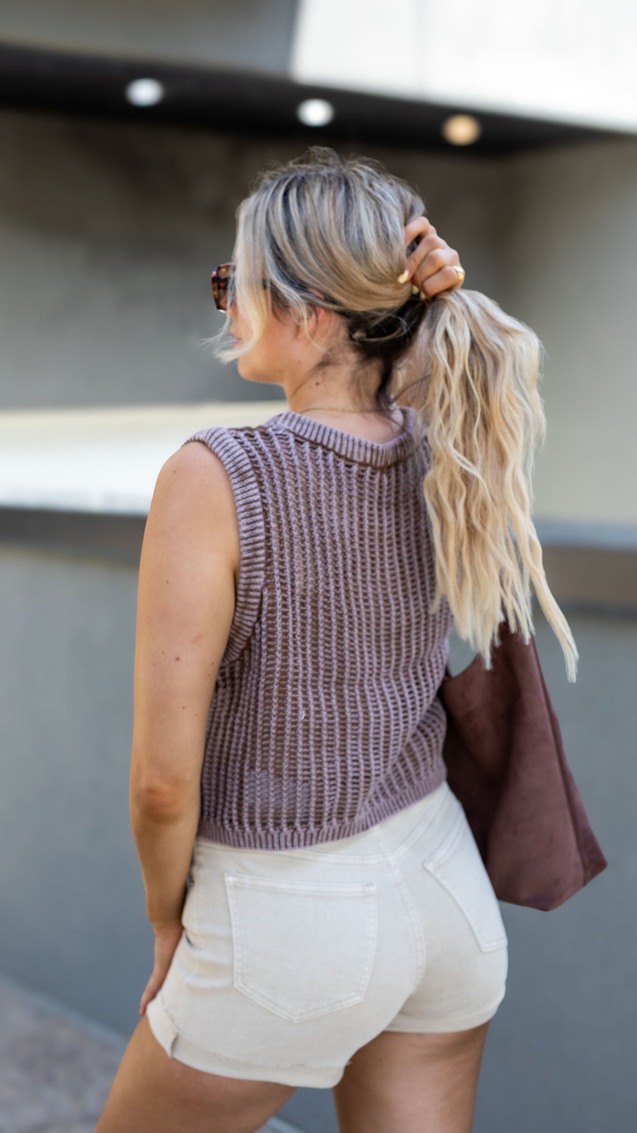 BILLY CROCHET TOP (BROWN)