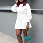 GENIVEVE FIT & FLARE SWEATER DRESS | IVORY | (BEST SELLER)