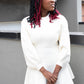 GENIVEVE FIT & FLARE SWEATER DRESS | IVORY | (BEST SELLER)