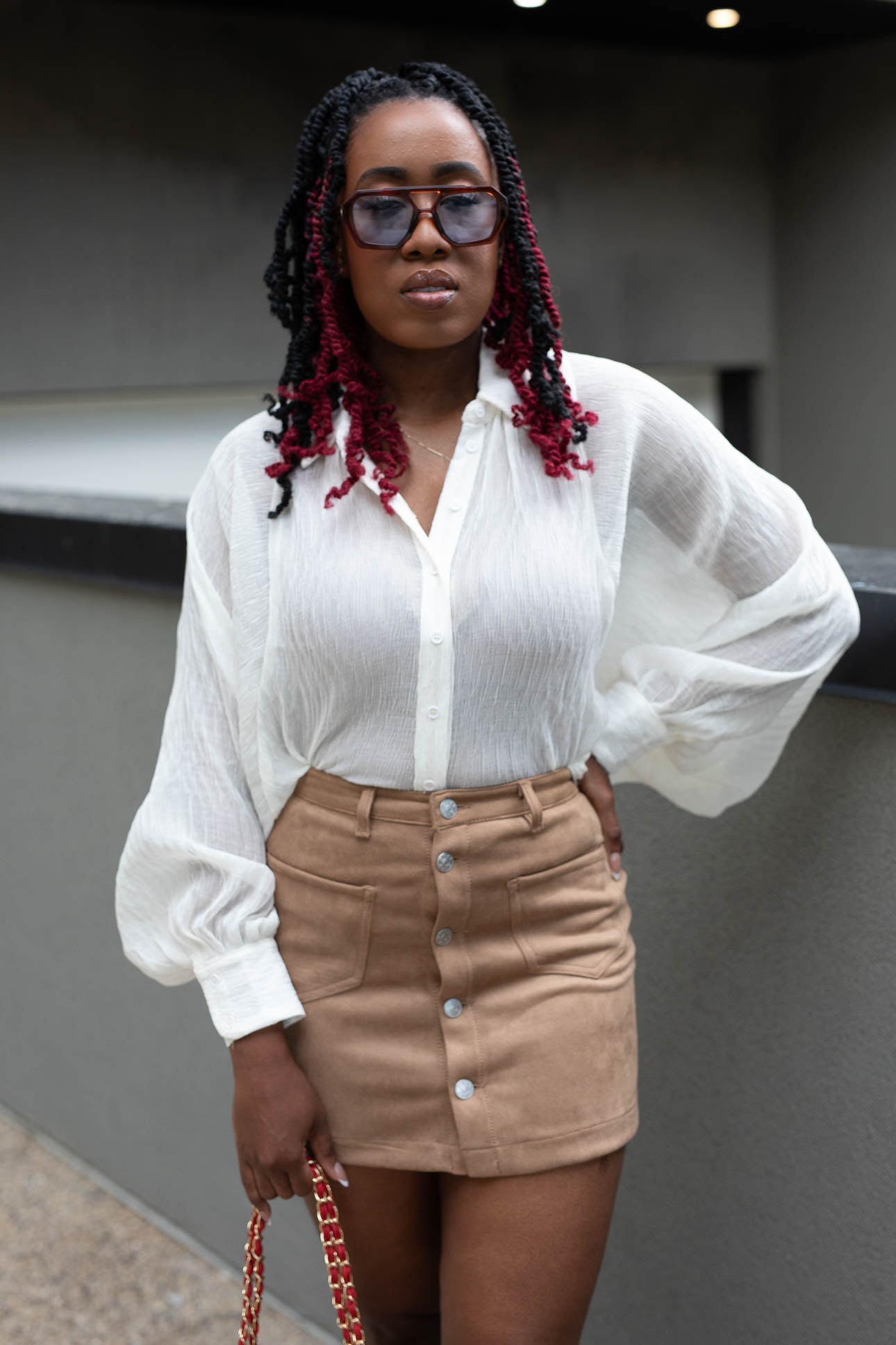 DENVER BUTTON UP BLOUSE (IVORY)