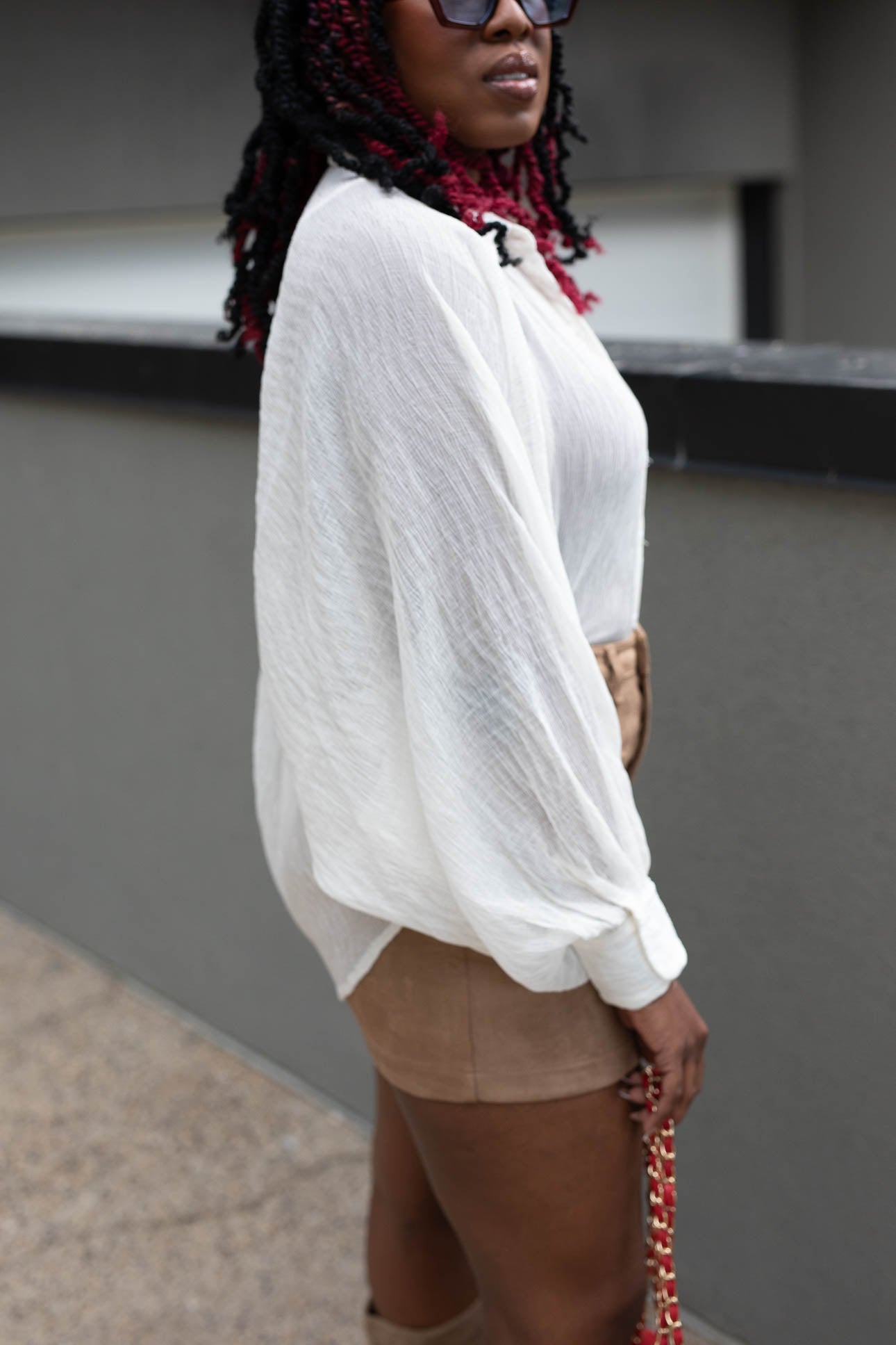 DENVER BUTTON UP BLOUSE (IVORY)