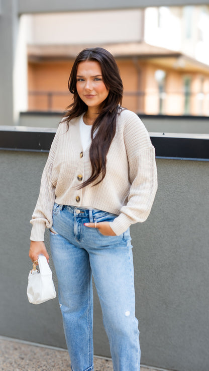 CAROL CARDIGAN (CREAM)(BURGUNDY)| ONLY