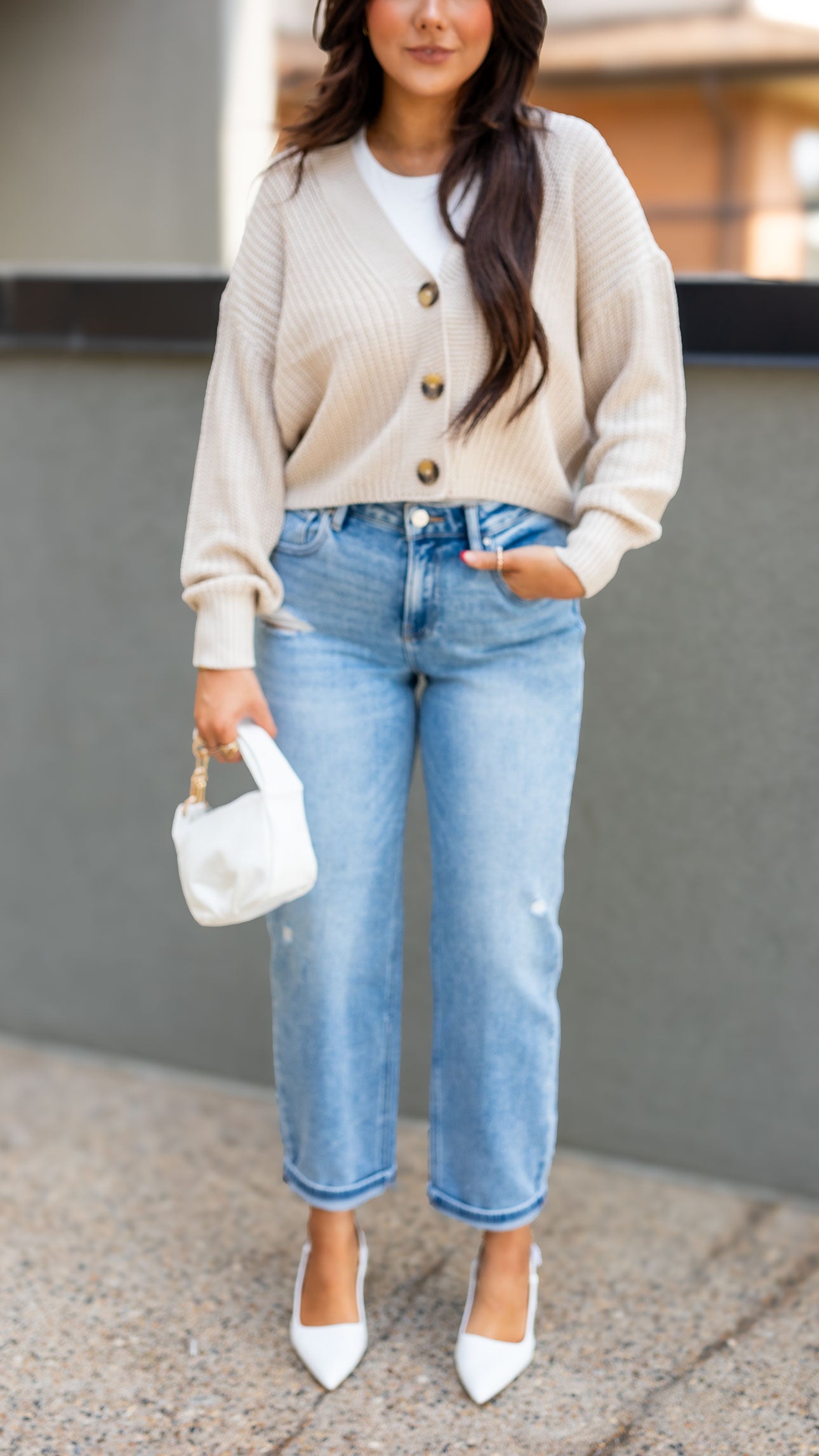 CAROL CARDIGAN (CREAM)(BURGUNDY)| ONLY