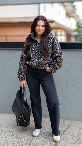 LANA TEDDY ZIP UP (ANIMAL PRINT) | ONLY