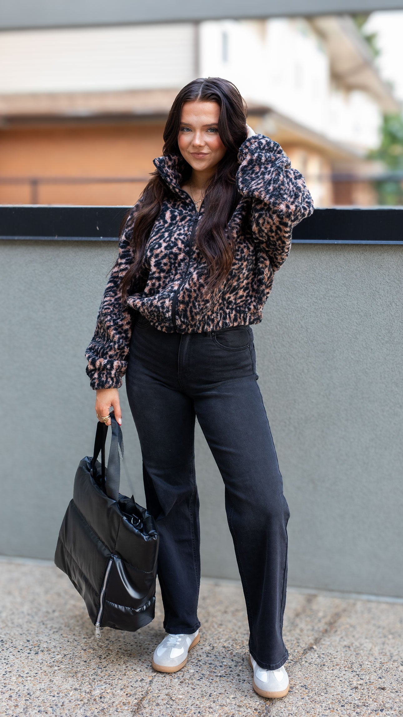 LANA TEDDY ZIP UP (ANIMAL PRINT) | ONLY