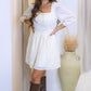 FIORA TEXTURED LACE DRESS (IVORY)