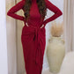 ASHLEY MAXI WRAP DRESS (BURGUNDY)