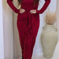 ASHLEY MAXI WRAP DRESS (BURGUNDY)