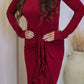ASHLEY MAXI WRAP DRESS (BURGUNDY)