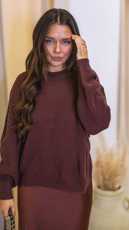 MILOUZ KNIT SWEATER (CHOCOLATE BROWN)