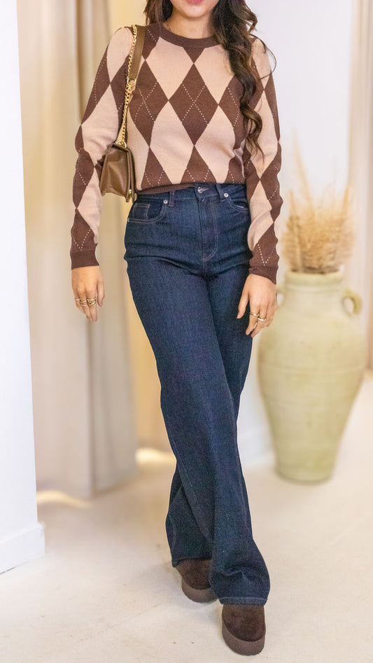 JUICY WIDE LEG JEANS (DARK WASH) | ONLY