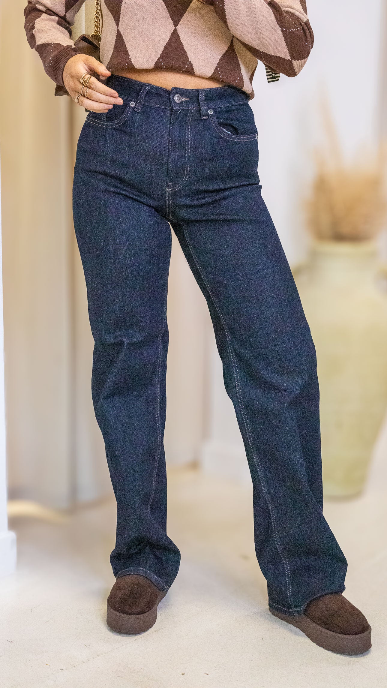 JUICY WIDE LEG JEANS (DARK WASH) | ONLY
