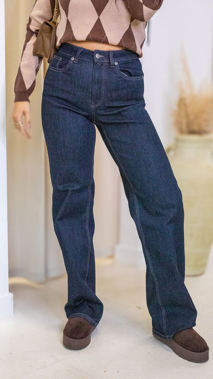 JUICY WIDE LEG JEANS (DARK WASH) | ONLY