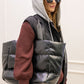 QUILTED HOODED VEST (BLACK)