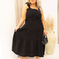 NEW KIMBERLY RUFFLED MIDI DRESS | + CURVY (BLACK)
