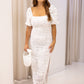 NEW PAYTON WHITE LACE MAXI DRESS