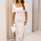 NEW PAYTON WHITE LACE MAXI DRESS